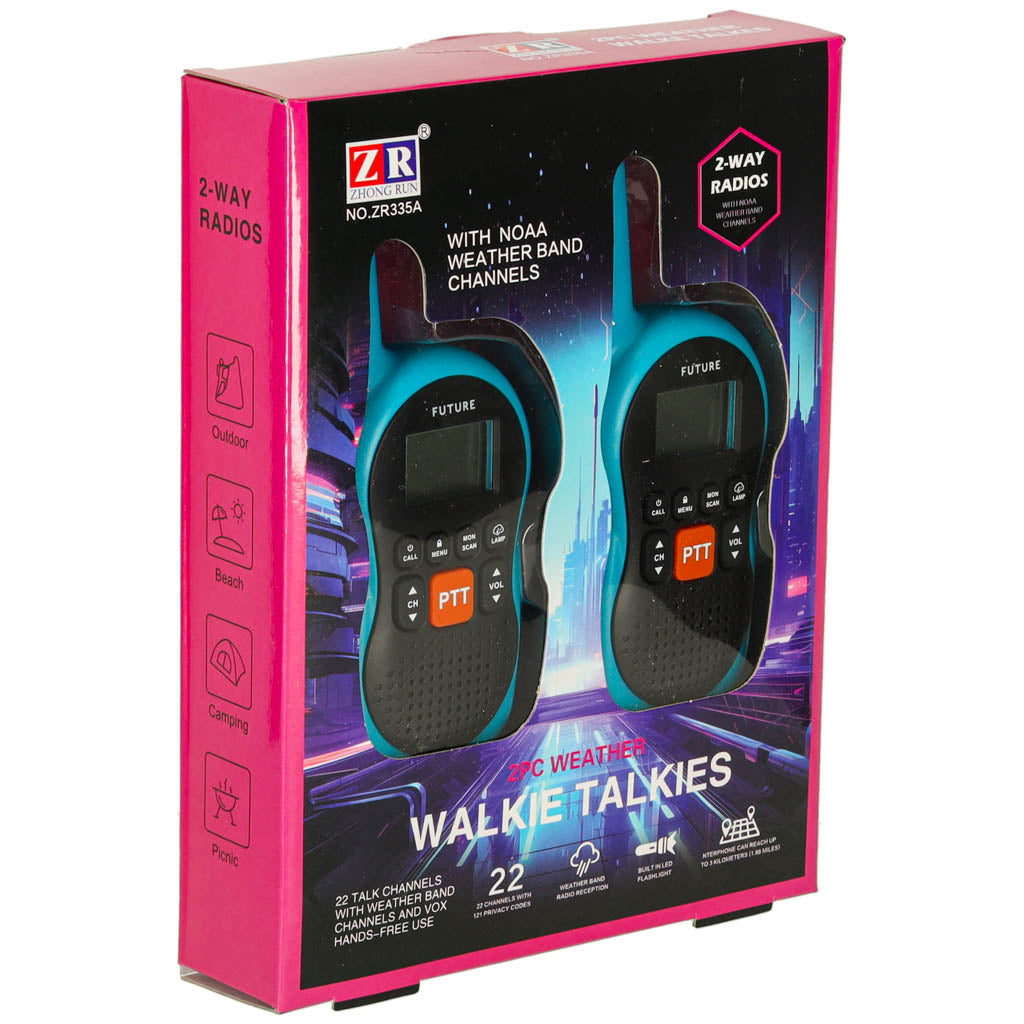Vaikų racionėlės „Walkie Talkie“, 3 km veikimo nuotolis, 2 vnt. rinkinys