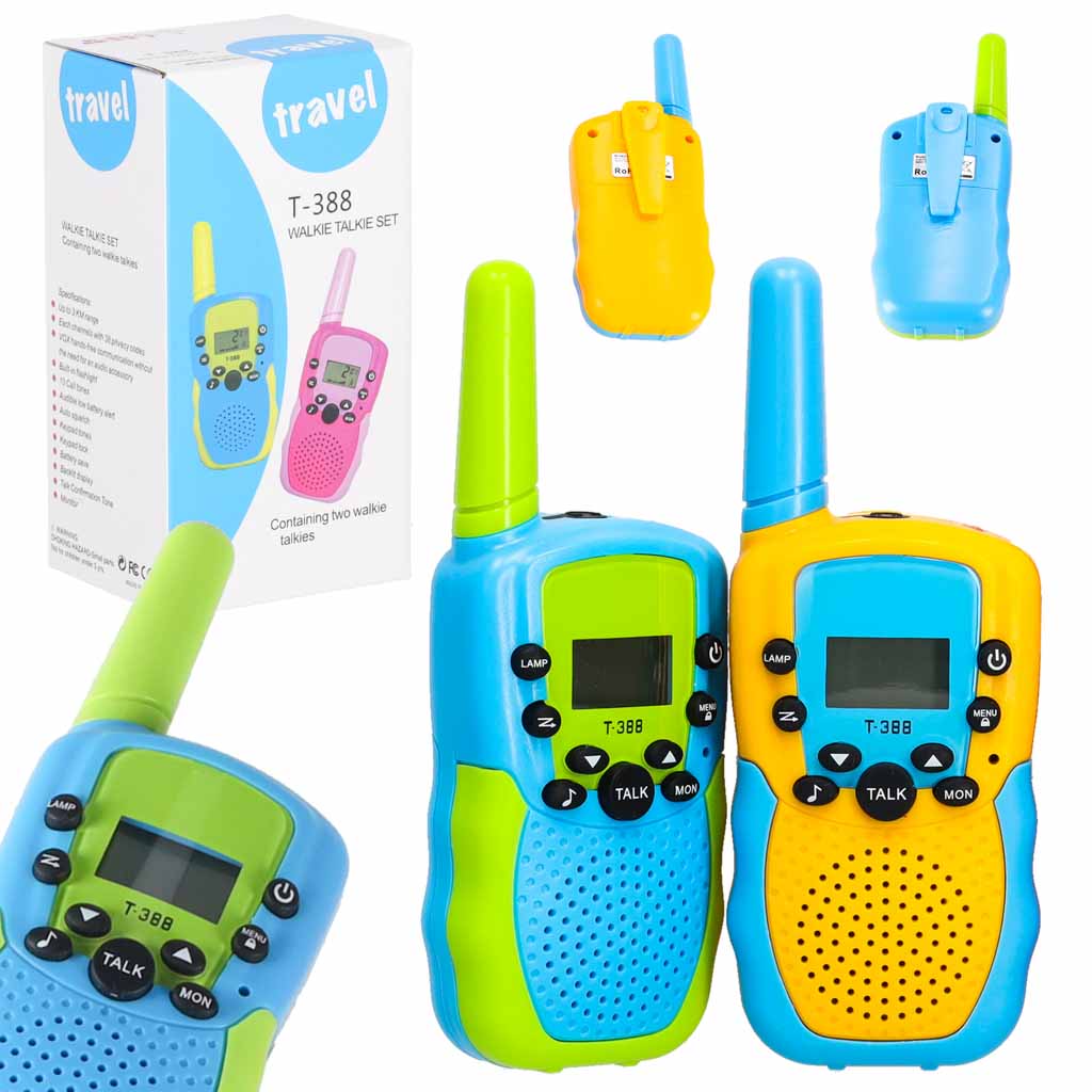 Vaikiškos racijos Walkie Talkie, 2 vnt. komplektas, iki 3 km