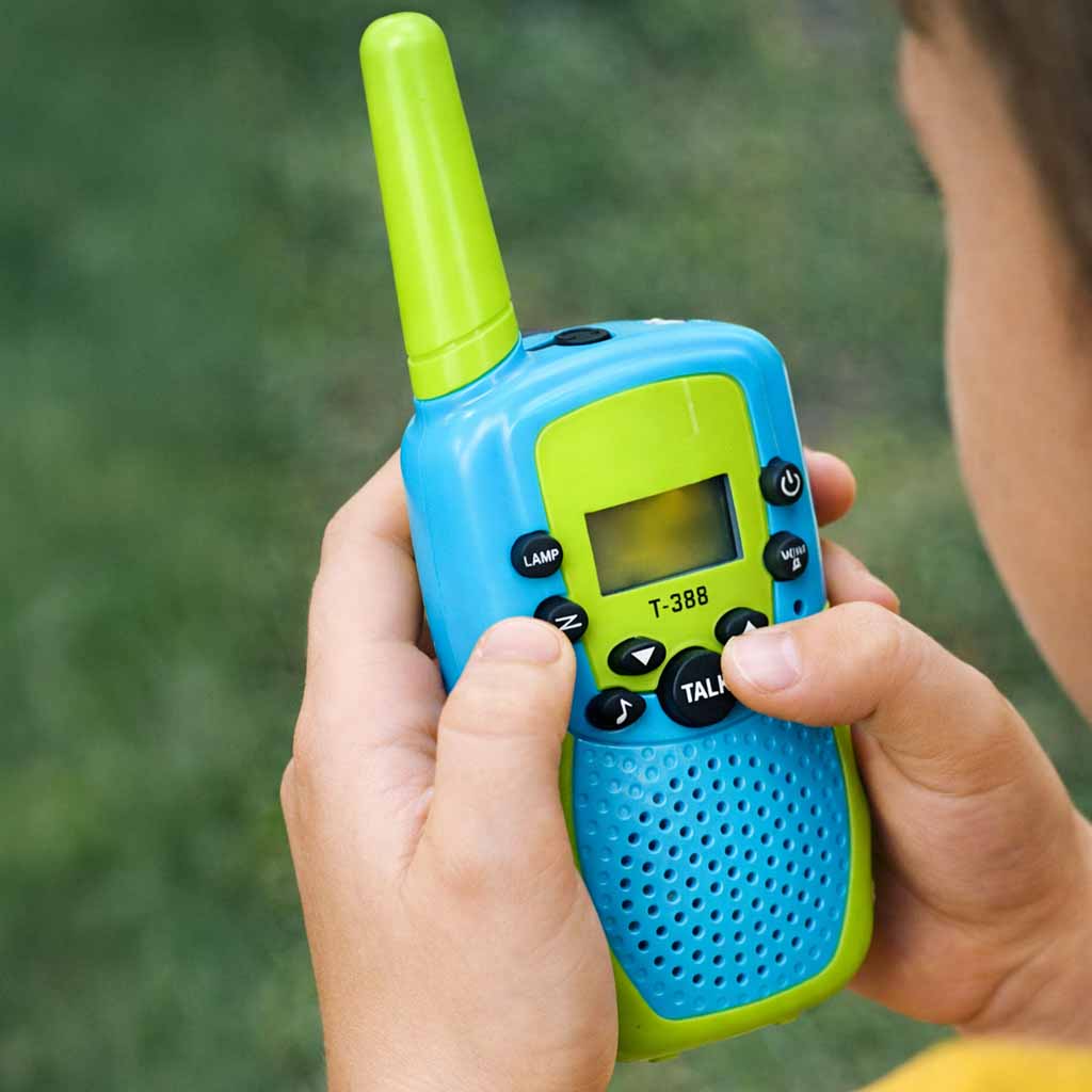 Vaikiškos racijos Walkie Talkie, 2 vnt. komplektas, iki 3 km