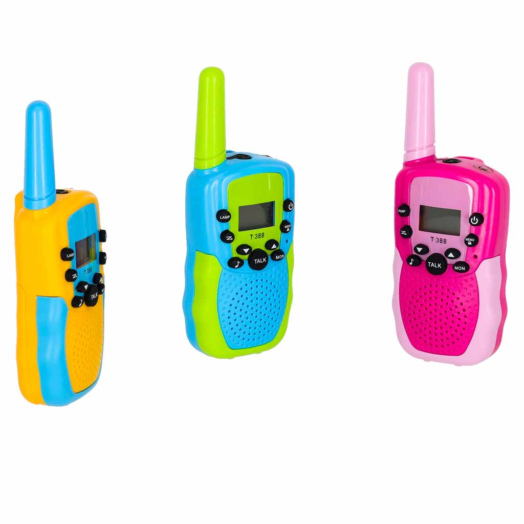 Vaikiškos racijos Walkie Talkie, 3 vnt. komplektas, iki 3 km
