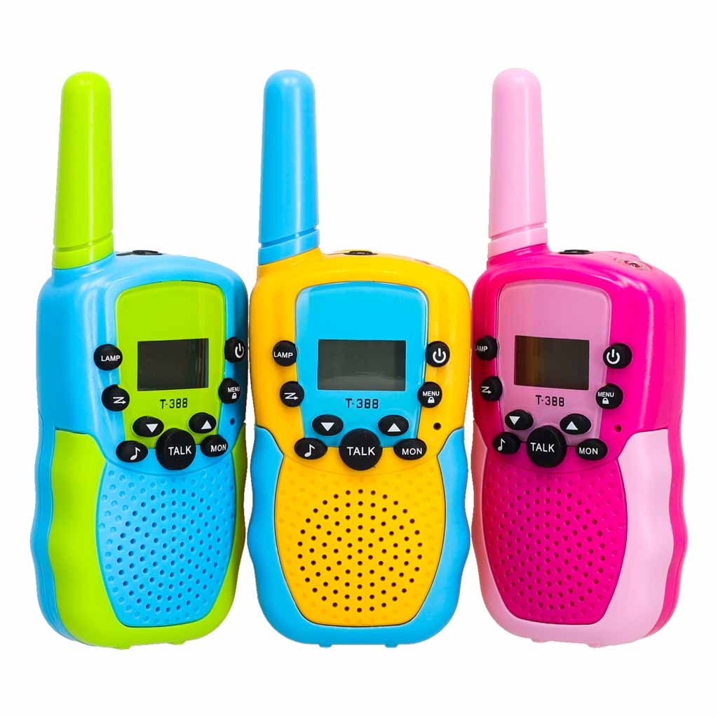 Vaikiškos racijos Walkie Talkie, 3 vnt. komplektas, iki 3 km