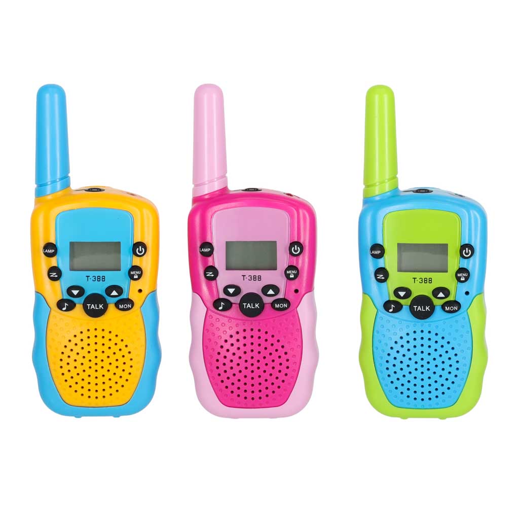 Vaikiškos racijos Walkie Talkie, 3 vnt. komplektas, iki 3 km