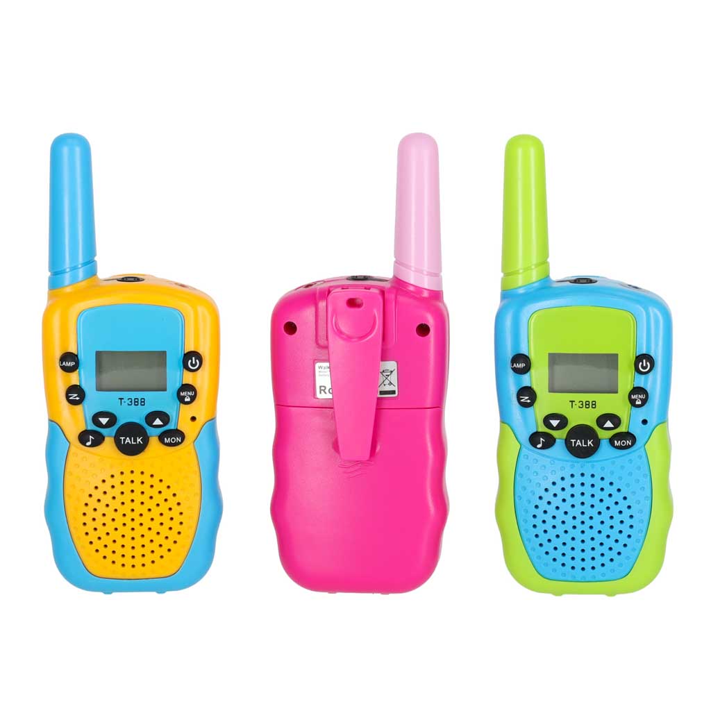 Vaikiškos racijos Walkie Talkie, 3 vnt. komplektas, iki 3 km