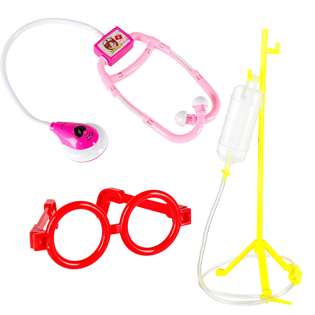 Gydytojo rinkinys lagaminėlyje „Mažasis daktaras“ su garsais, 35 dalys