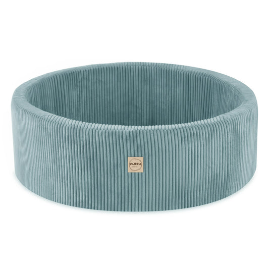 PLUSH NEST Velvetinis (kordo) sausas baseinas, apvalus, mėlynas – pagrindinis vaizdas