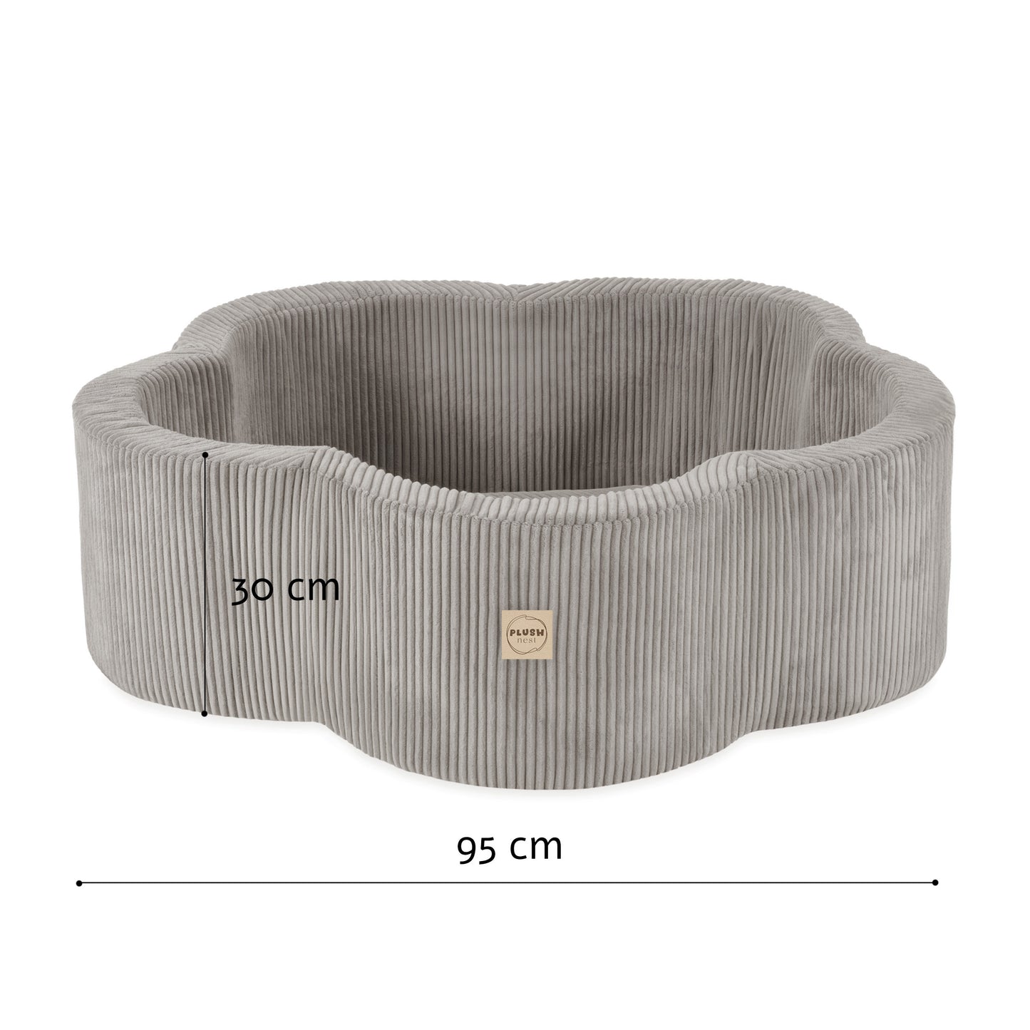 Velvetinis kamuoliukų baseinas Gėlė, Smėlio spalvos, 95x30 cm – vaizdas 5