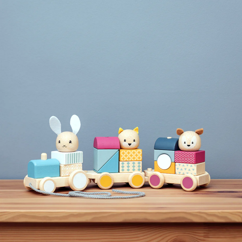 Bigjigs medinis lavinamasis traukinukas (20 el) – vaizdas 3