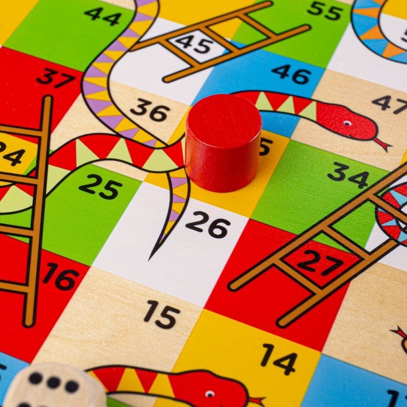 Bigjigs stalo žaidimas Gyvatės ir kopėčios – vaizdas 3