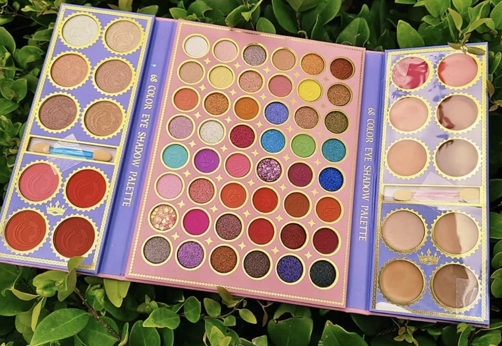 Mega didelis kosmetikos rinkinys vaikams, 68 spalvos, atidaryta paletė – vaizdas 2