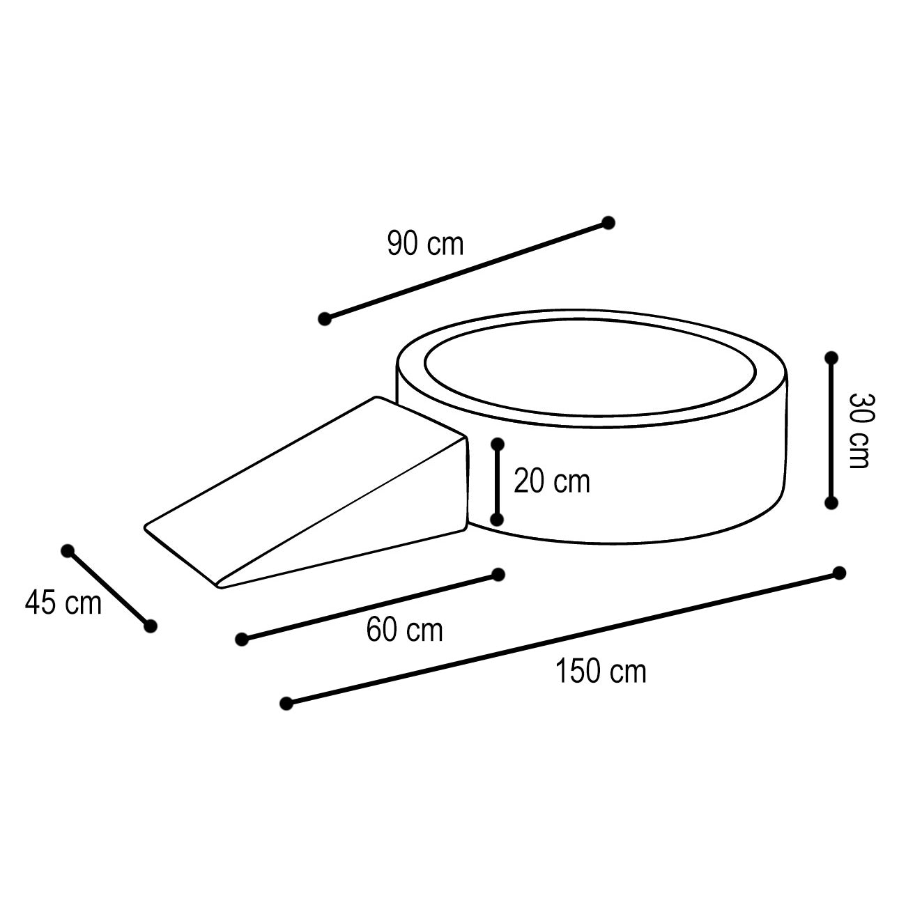 Pilkas trikampis elementas, dedamas į kamuoliukų baseiną – vaizdas 4