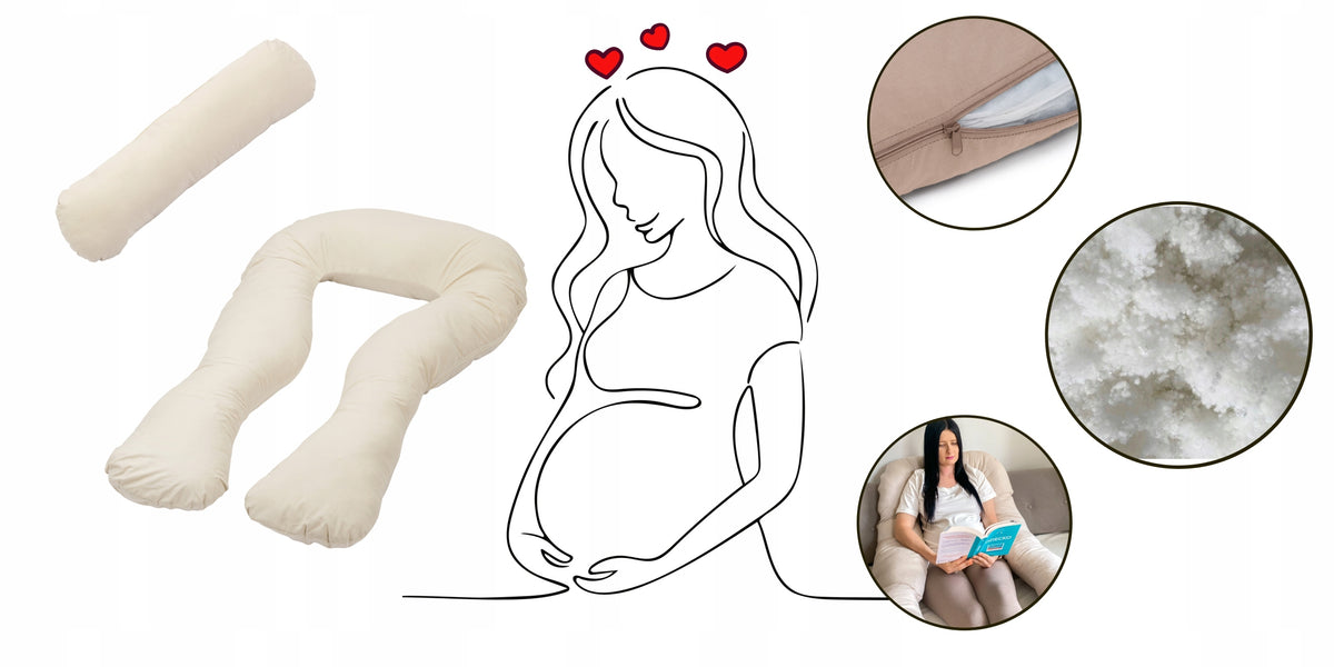 Rogal kreminė nėštumo pagalvė, U formos, naudojimas miegant – vaizdas 4