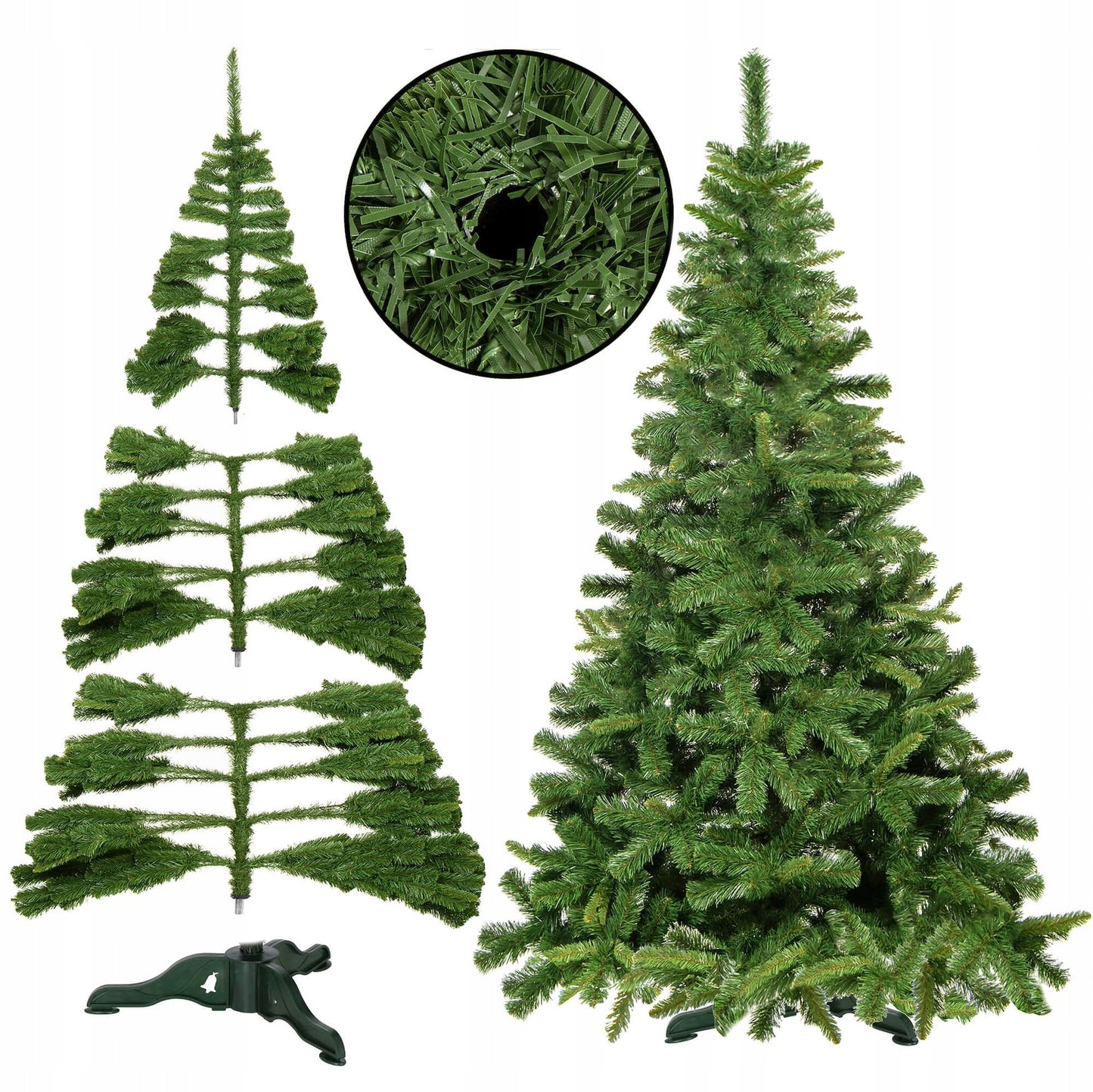 Dirbtinė eglutė Žalioji juodoji pušis DELUXE 180 cm, tanki, su stoveliu, PREMIUM – vaizdas 2