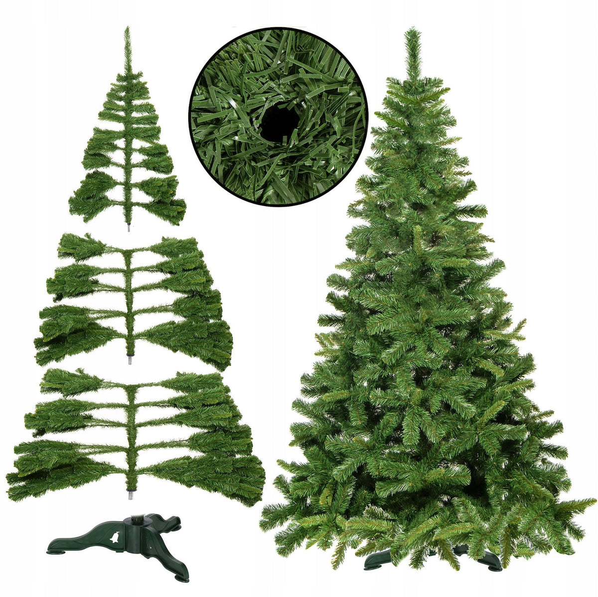 Dirbtinė eglutė Žalioji juodoji pušis DELUXE 180 cm, tanki, su stoveliu, PREMIUM – vaizdas 2