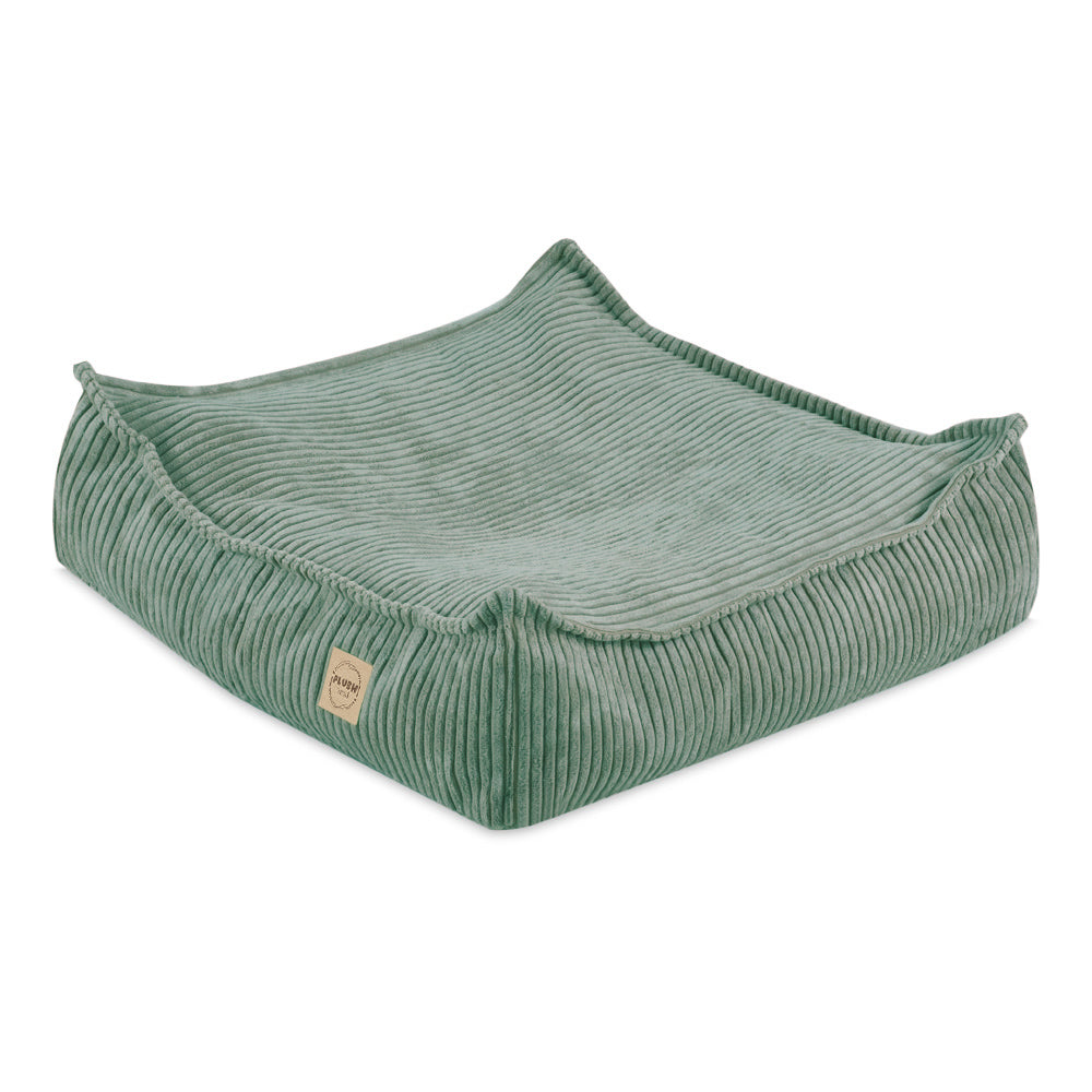Premium Korduro Pufas „Plush Nest“, Žalias, 60x60 cm, Grindų Pagalvė – pagrindinis vaizdas