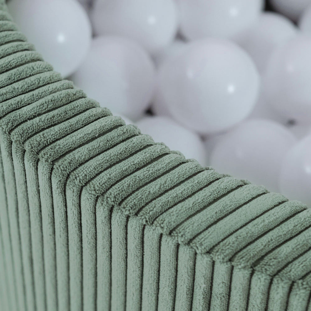 Minkštas Žalias Velvetinis Kamuoliukų Baseinas, audinio tekstūra – vaizdas 4