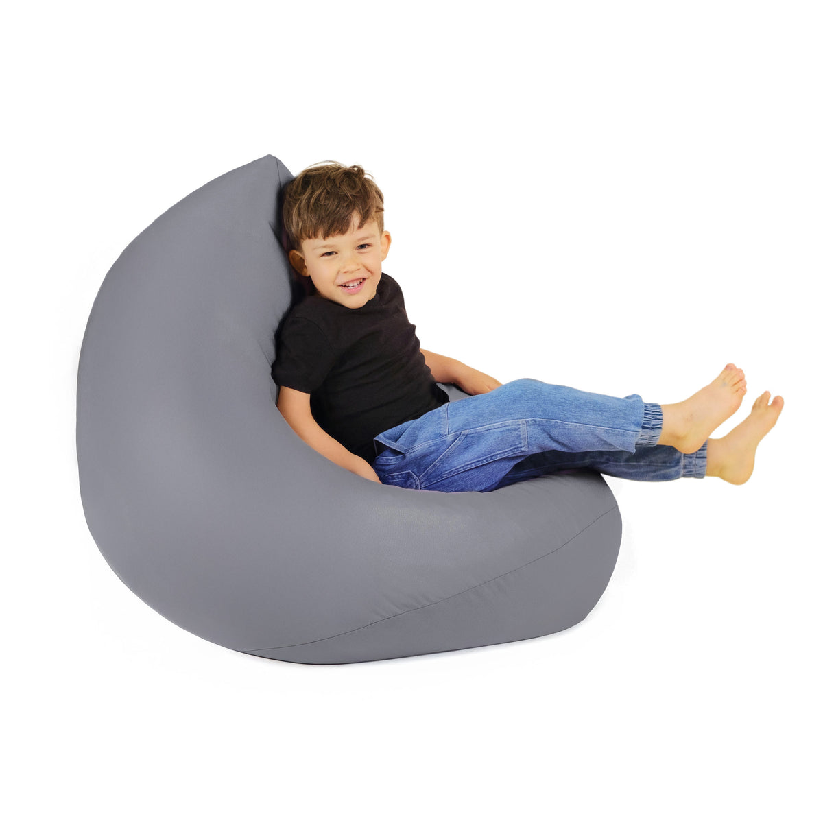 PLUSH NEST Pūkuotas Sako Pufas Vaikams, Pilkas – vaizdas 5