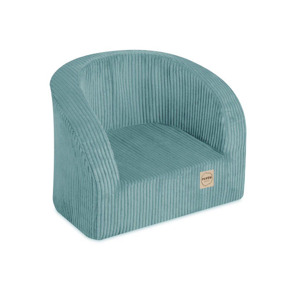 Vaikiško fotelio PLUSH NEST Mėlyno kordo audinio detalė – vaizdas 6