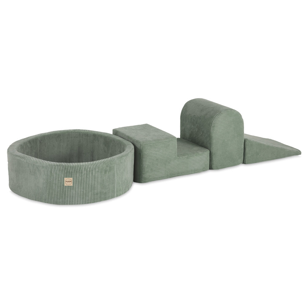 Premium Žaidimų Aikštelė „PLUSH NEST“ su Sausu Baseinu ir 3 Moduliais, Žalia – vaizdas 8