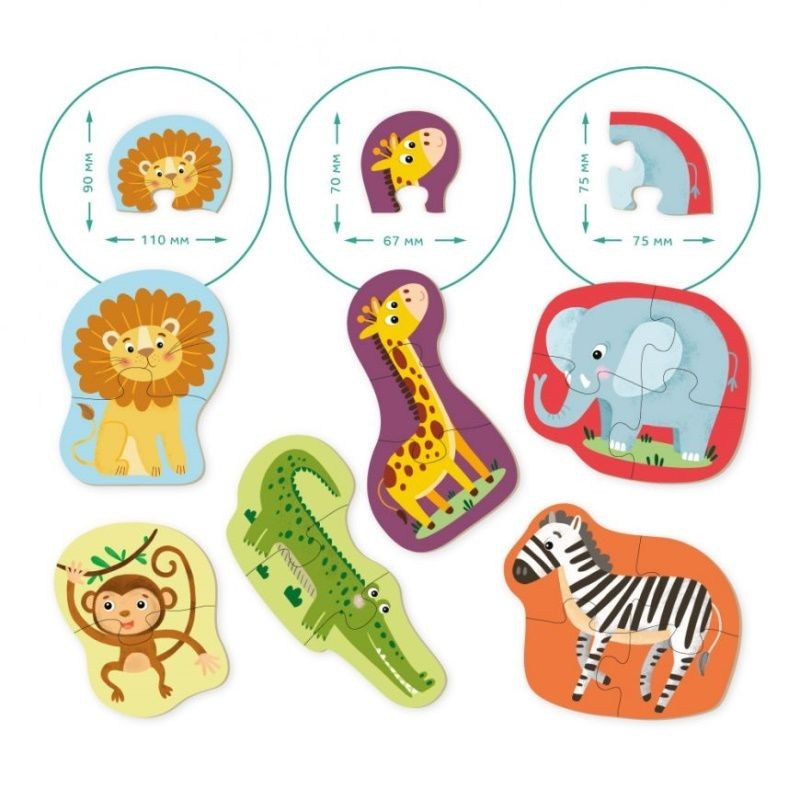 Dodo dėlionė Laukiniai gyvūnai (6 dėlionės) – vaizdas 4