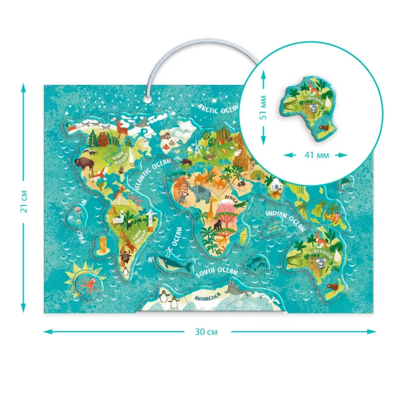 Dodo magnetinė dėlionė Pasaulio žemėlapis (36 el) – vaizdas 7