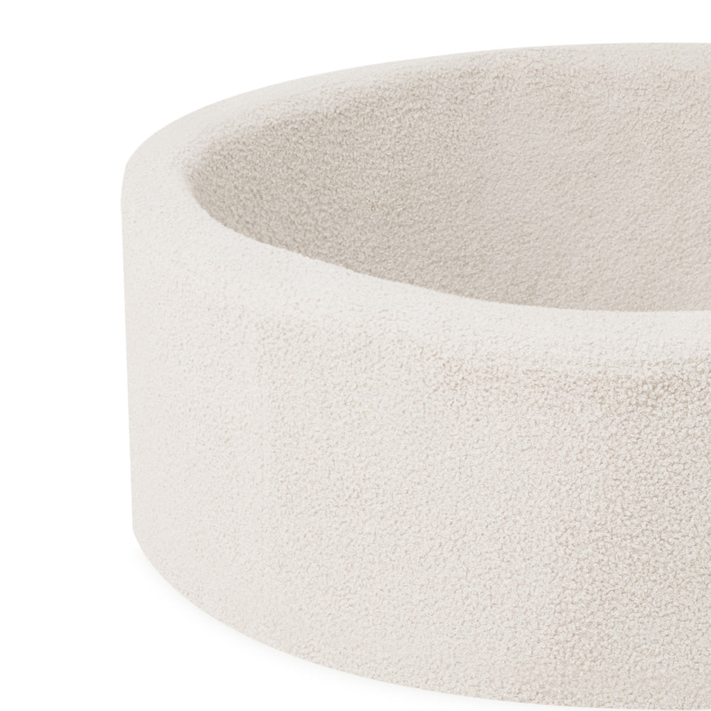 Prabangus Pūkuotas Kamuoliukų Baseinas (90x30 cm) su 200 Kamuoliukų, Kreminis (Avikailio Imitacija)