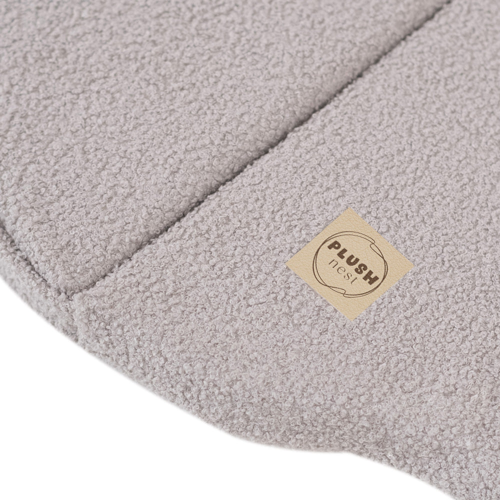 Minkštas gėlės formos žaidimų kilimėlis PLUSH NEST, Pilkas Pliušas (115x115 cm) – vaizdas 5