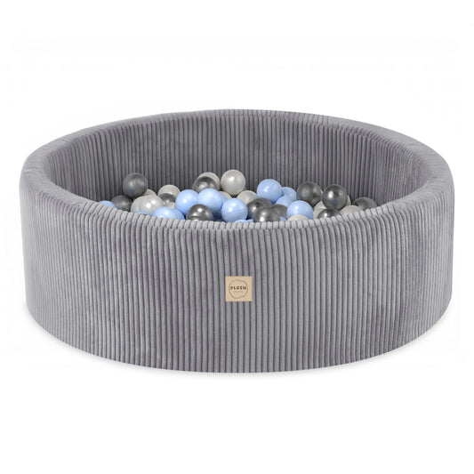 Veliūrinis Kamuoliukų Baseinas 90x30, Šviesiai Pilkas, su 200 kamuoliukų – pagrindinis vaizdas