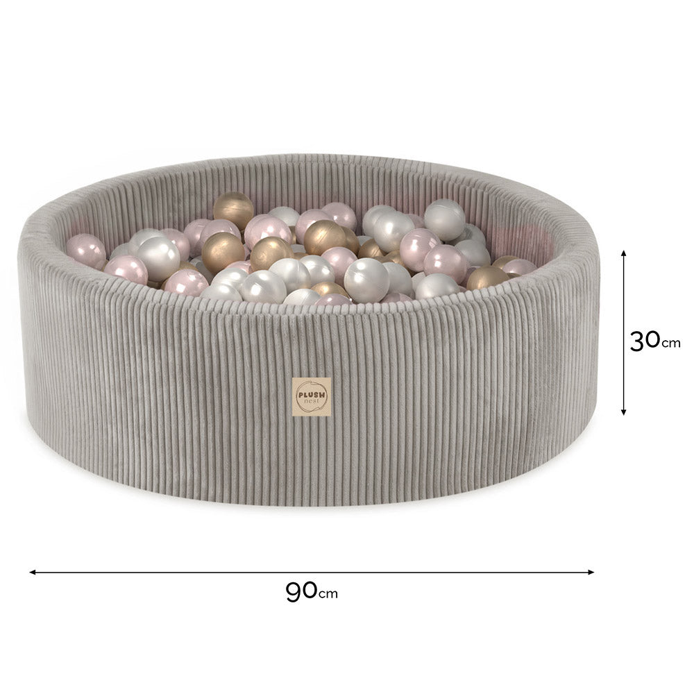 Minkštas smėlio spalvos PLUSH NEST baseinas su kamuoliukais – vaizdas 5