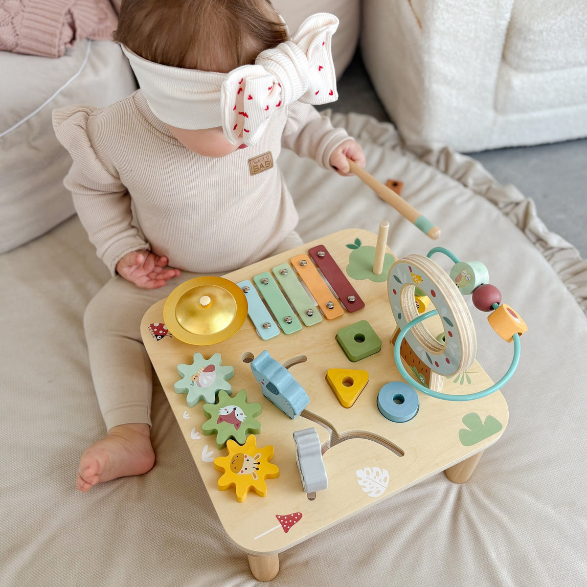 WOOPIE GREEN Medinis Edukacinis Muzikinis Stalas 5in1