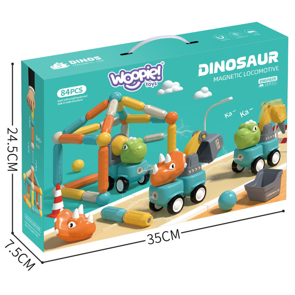 WOOPIE Magnetinis Konstruktorius Dinozaurai 84 detalės