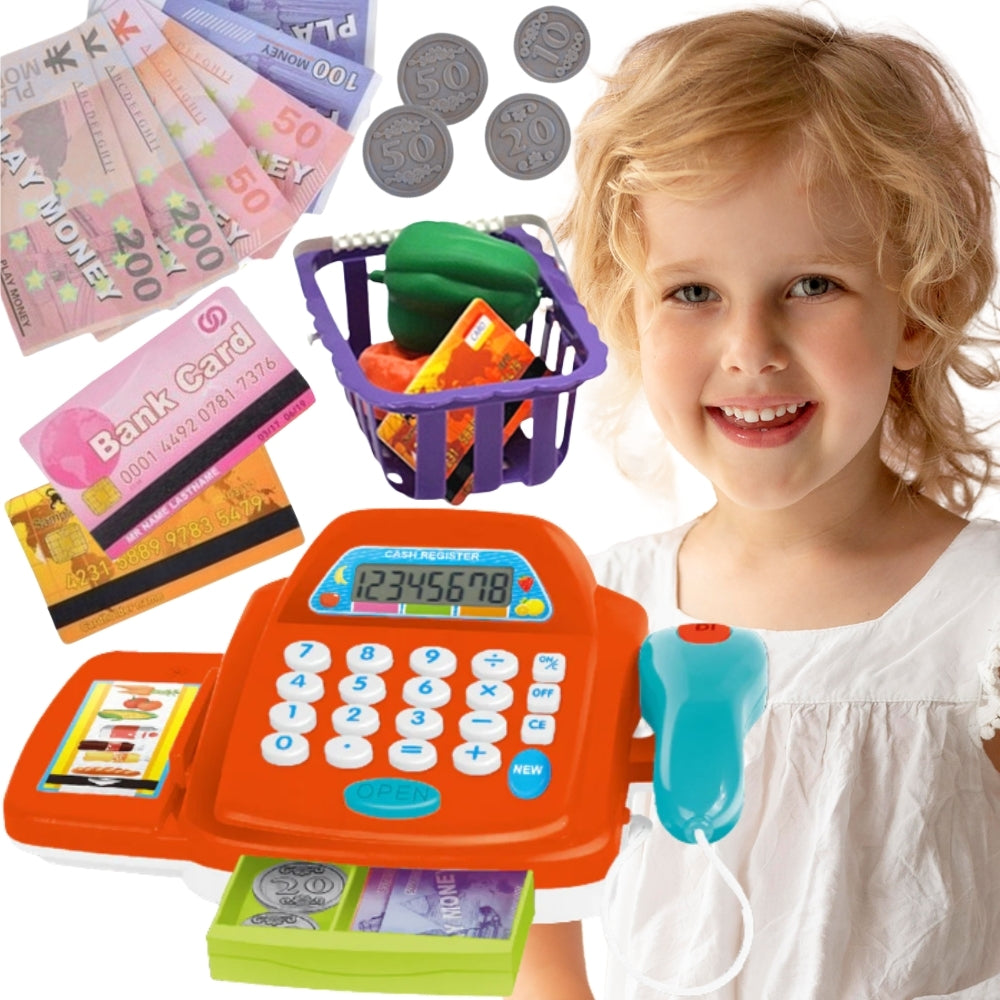 WOOPIE Žaislinis kasos aparatas su kalkuliatoriumi ir priedais – pagrindinis vaizdas