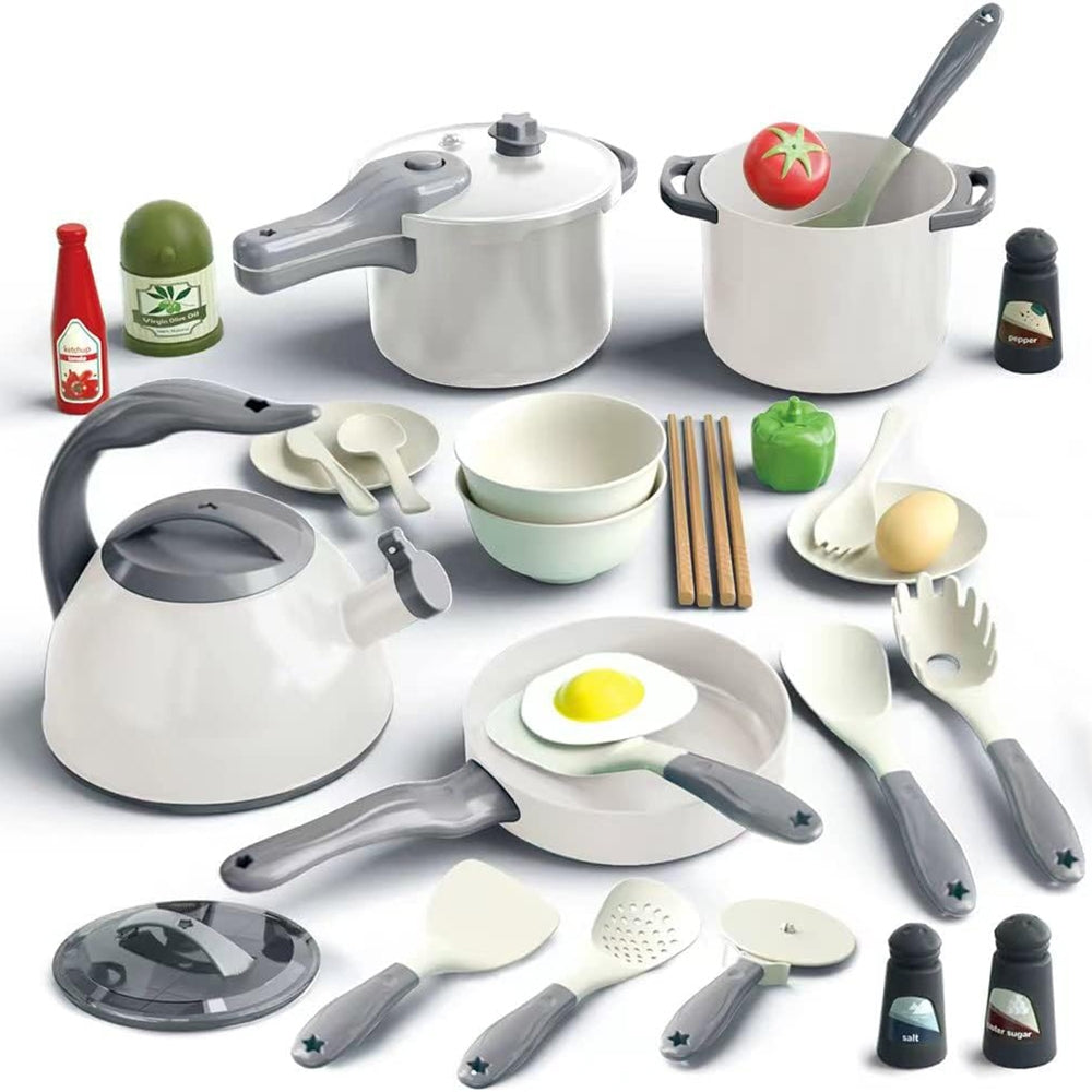 WOOPIE Mažojo virėjo rinkinys: puodai, keptuvė, virdulys, baltas, 32 vnt – pagrindinis vaizdas