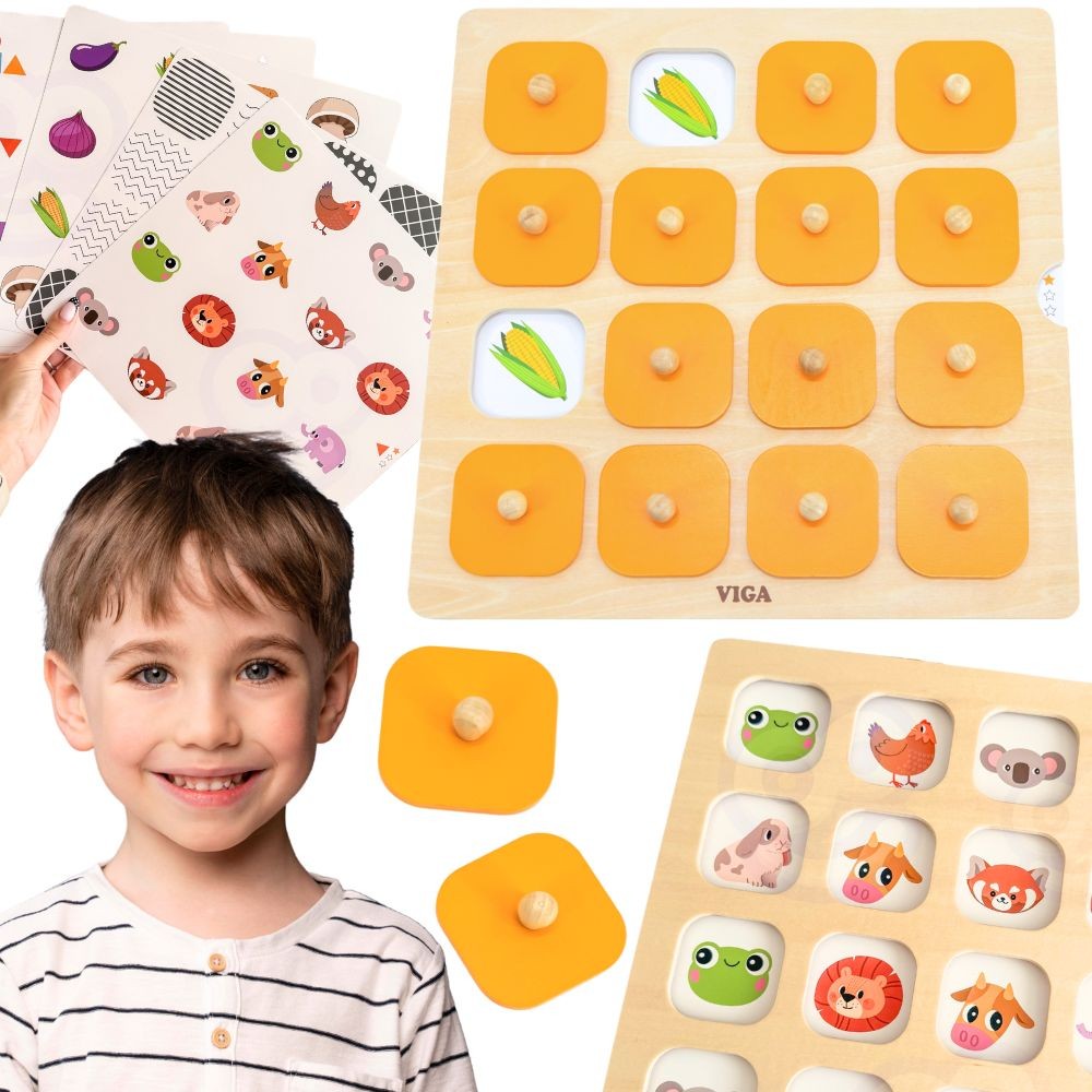 Viga Atminties žaidimas Montessori 10 kortelių vaikams