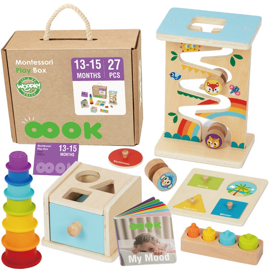 WOOPIE GREEN Montessori edukacinis sensorinis rinkinys Dėžė 6in1, 13–15 mėn, FSC – pagrindinis vaizdas