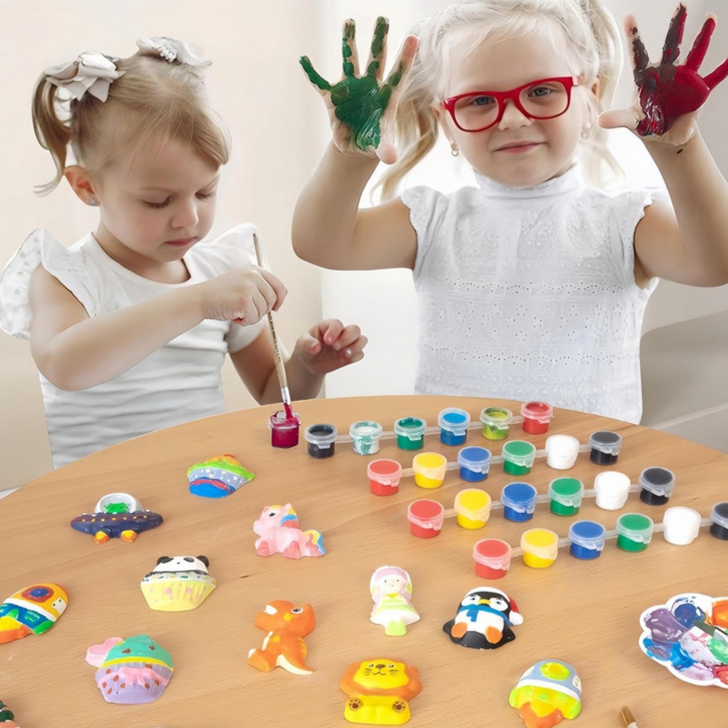 WOOPIE Kūrybinis rinkinys gipsinių figūrėlių liejimui ir dažymui – Dinozaurai – vaizdas 2