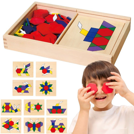 VIGA Medinė Geometrinė Mozaika Dienes Blokai, 148 dalys