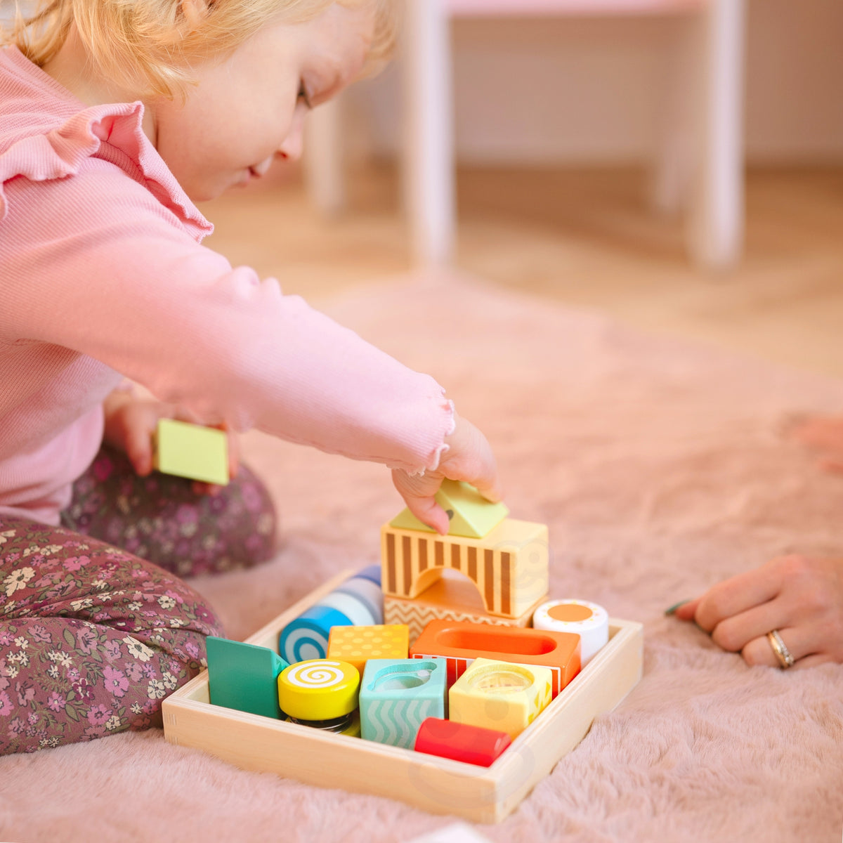 CLASSIC WORLD Montessori Sensoriniai Klocai 7in1, 14 vnt.