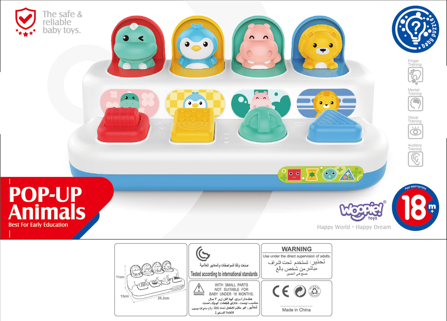 WOOPIE BABY edukacinis žaislas su iššokančiais gyvūnėliais POP-UP – komplektacija – vaizdas 7