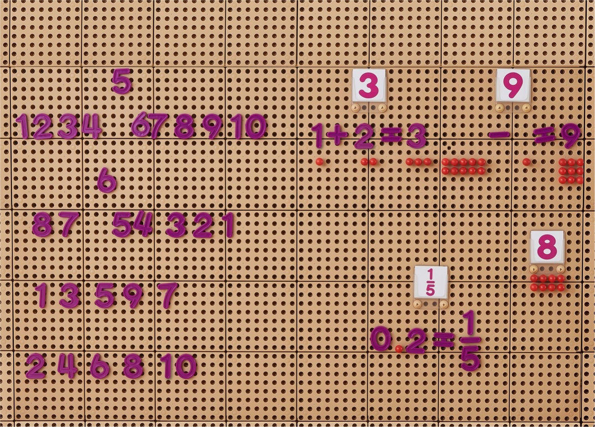 MASTERKIDZ Skaičiai ir simboliai STEM sienelėms 82 vnt. matematikos rinkinys