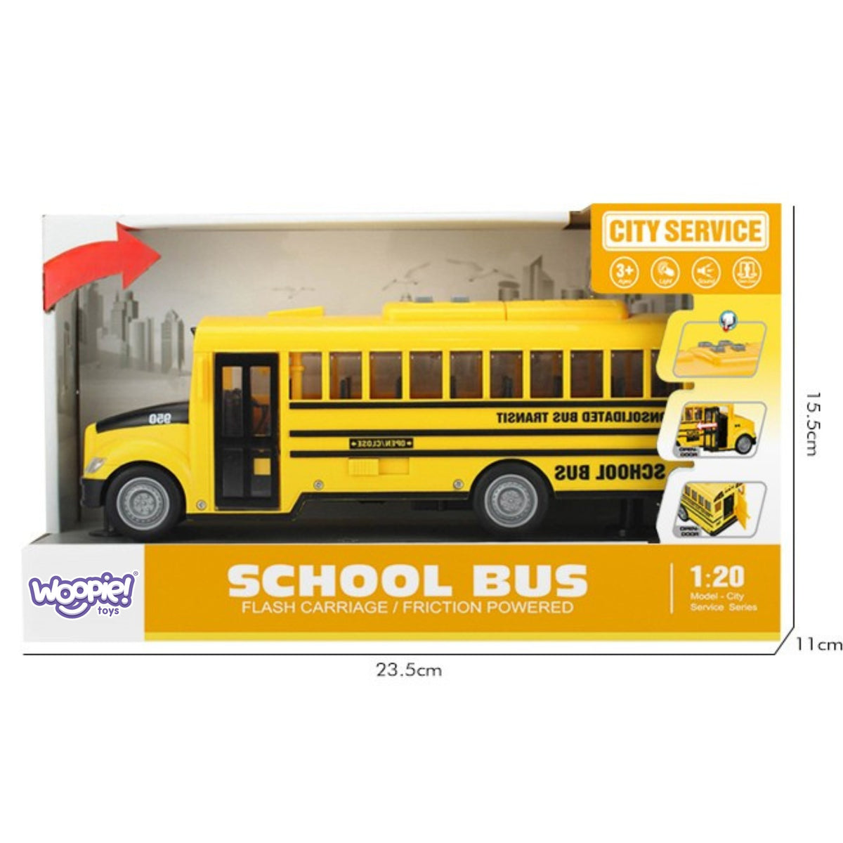 WOOPIE Interaktyvus Elektrinis Mokyklinis Autobusas 1:20