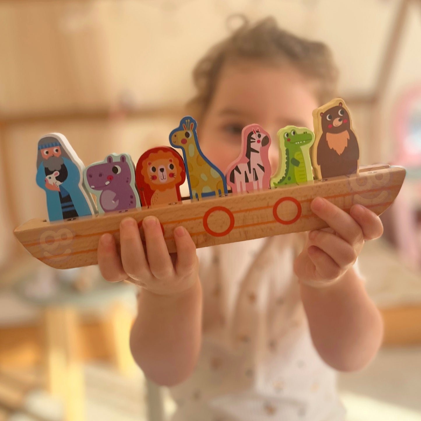 TOOKY TOY Medinė dėlionė – galvosūkis „Nojus ir gyvūnai“ – vaizdas 2