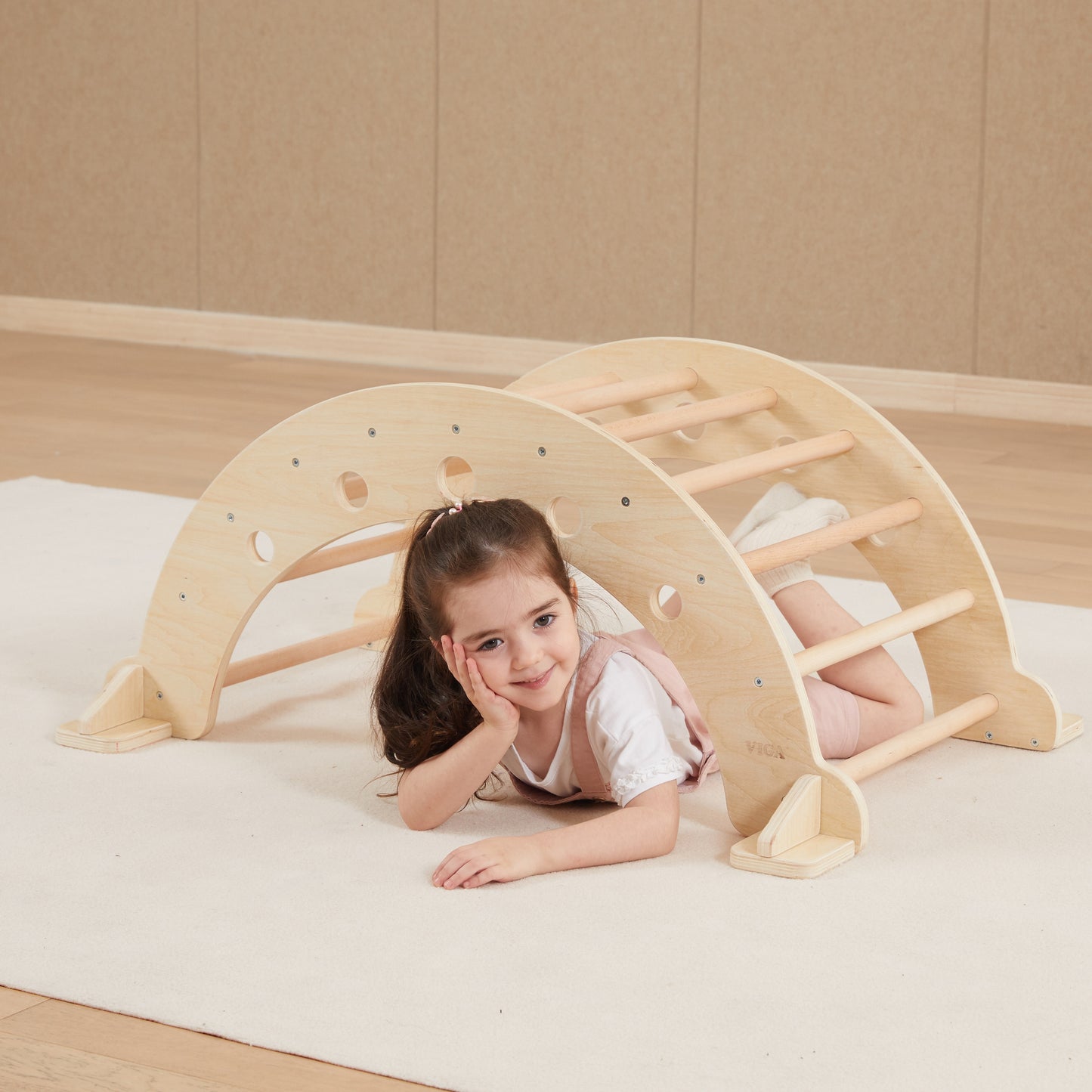 VIGA Medinis Montessori supamasis arkliukas – lavinamasis balanso žaislas