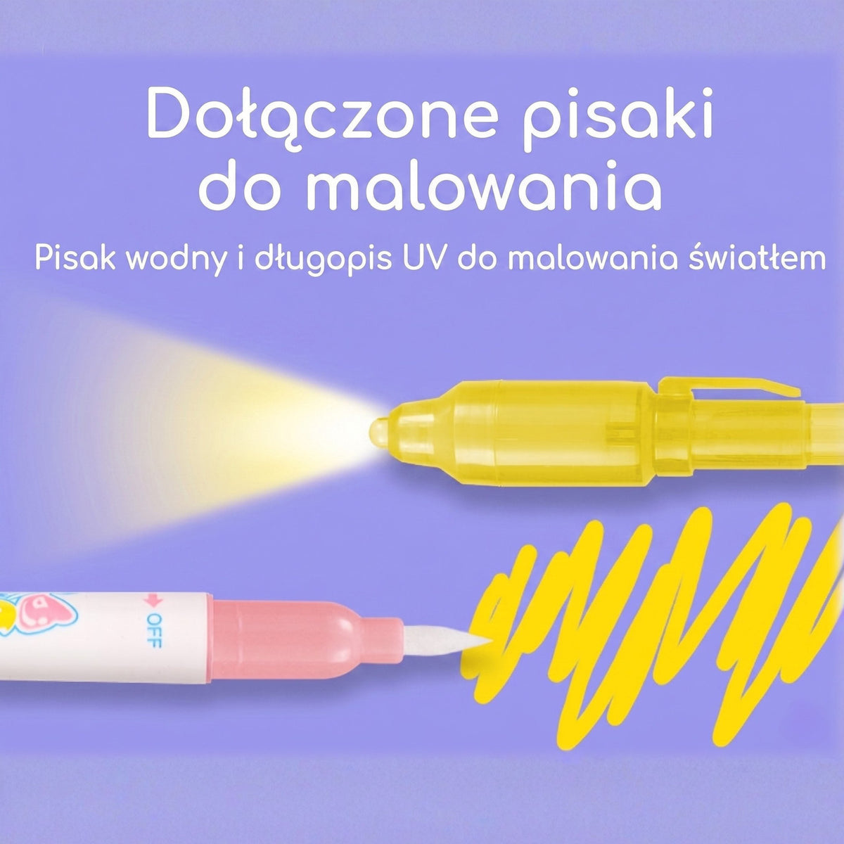 WOOPIE Vandeninis Piešimo Kilimėlis 2in1 XXL 100x70cm su UV Švytėjimu