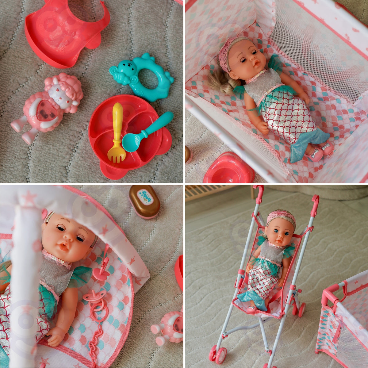 WOOPIE ROYAL Interaktyvi Undinėlės Lėlė 36 cm – Rinkinys 18 in 1 XXL