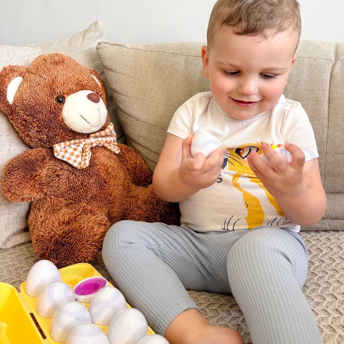 WOOPIE Montessori Kiaušiniai – Formų ir Spalvų Rūšiuoklis 12 vnt.