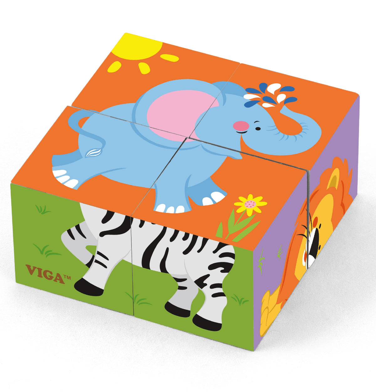 Viga Medinė Zoologijos Sodo Dėlionė - 4 Detalės