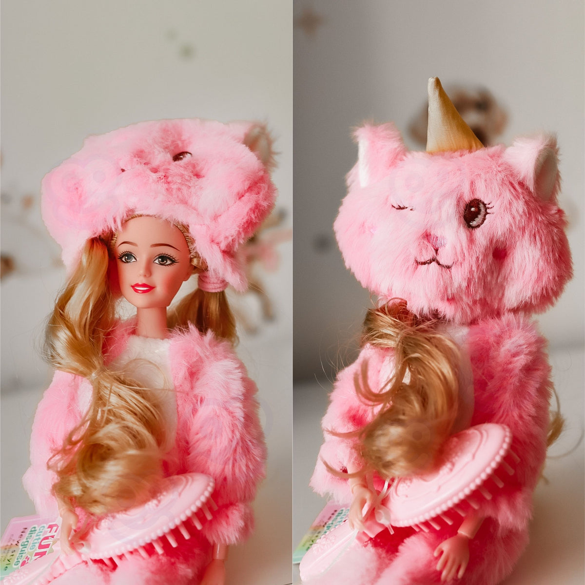 WOOPIE ROYAL Lėlė Emi rožiniame meškiuko kostiumėlyje 29 cm