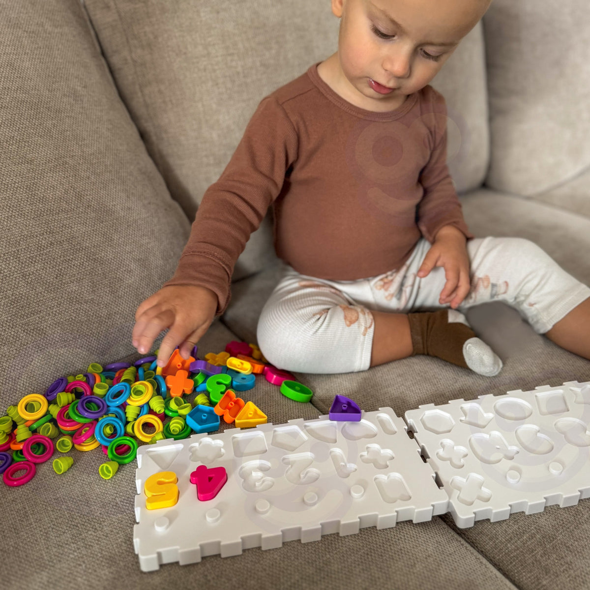 WOOPIE Montessori Dėlionė Skaičiai Raidės Formos 139 el.