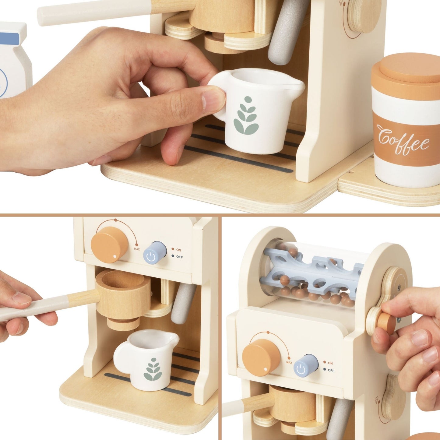 TOOKY TOY Medinis Kavos Aparatas Barista Espresso Rinkinys