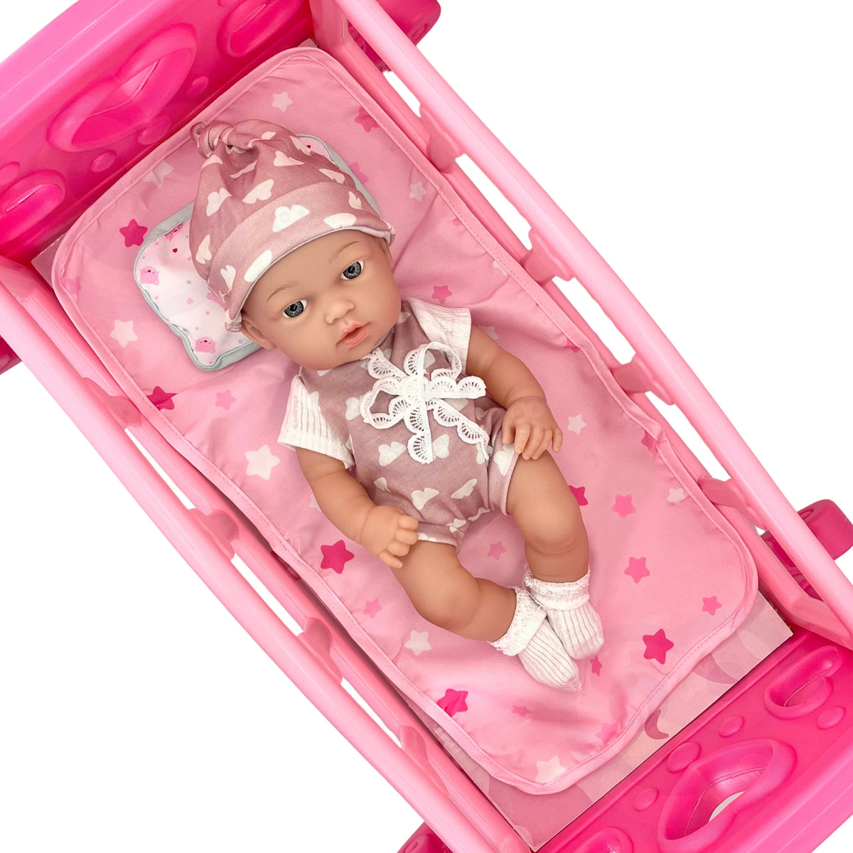 WOOPIE ROYAL Kūdikėlio lėlė 36 cm rožiniame kostiume su priedais
